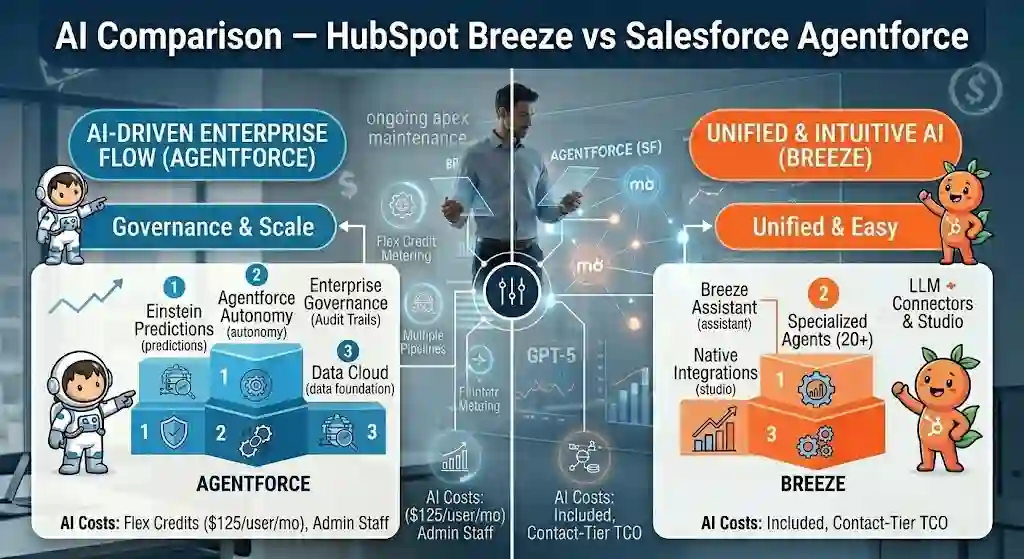 AI Comparison — HubSpot Breeze vs Salesforce Agentforce