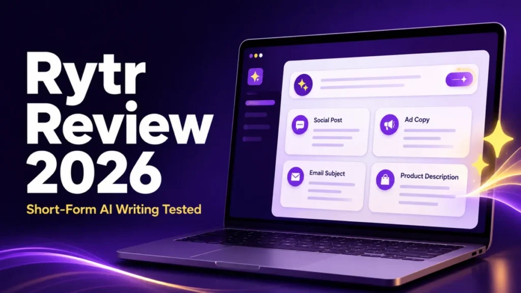 Rytr Review 2026 featured image showing AI tools for short-form writing