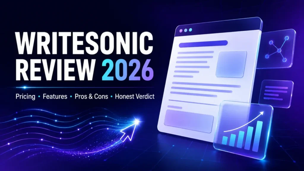 Writesonic Review 2026 covering pricing, features, pros, cons, and verdict