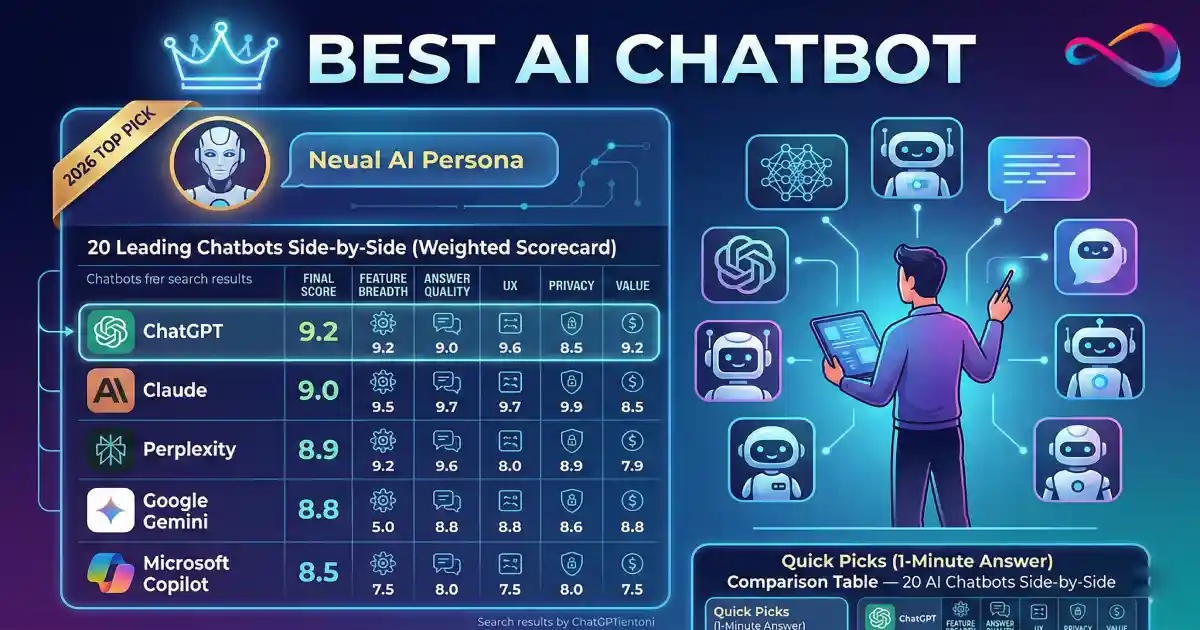 Best AI Chatbots in 2026: 20 Top Tools Tested & Compared