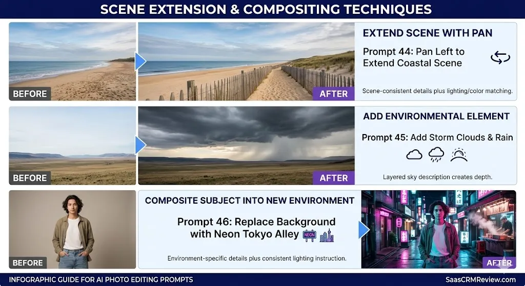 prompt Scene Extension and Compositing