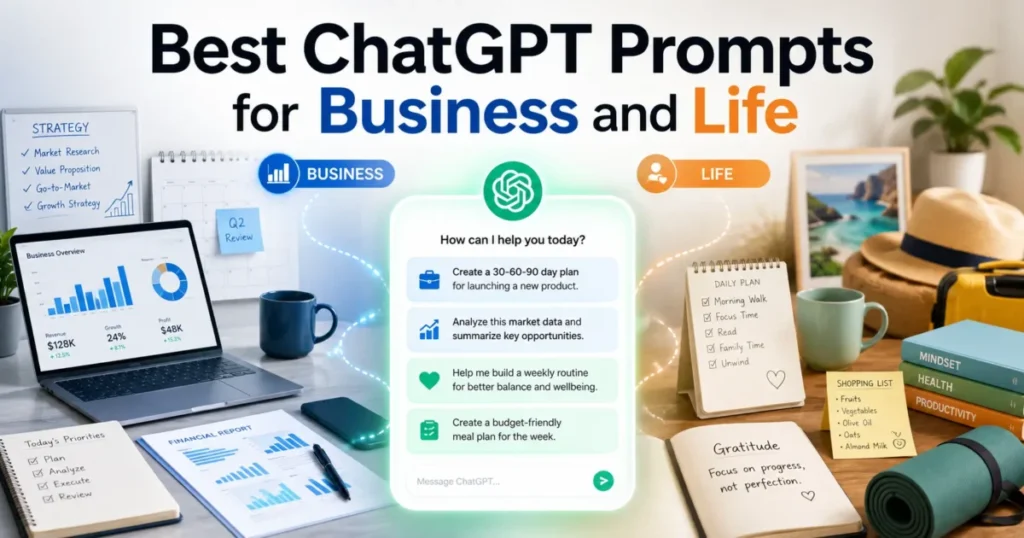 Best ChatGPT prompts for business and life, with AI prompts for work, planning, productivity, and daily tasks