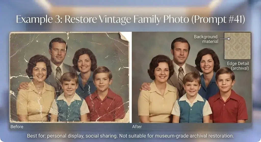 Example 3: Restore Vintage Family Photo (Prompt #41)