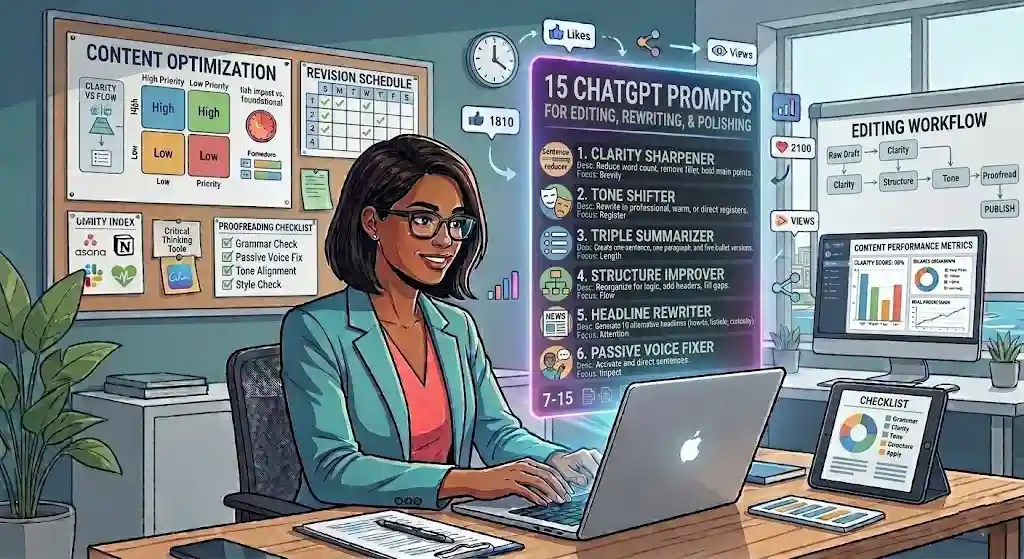 15 ChatGPT Prompts for Editing, Rewriting, and Polishing