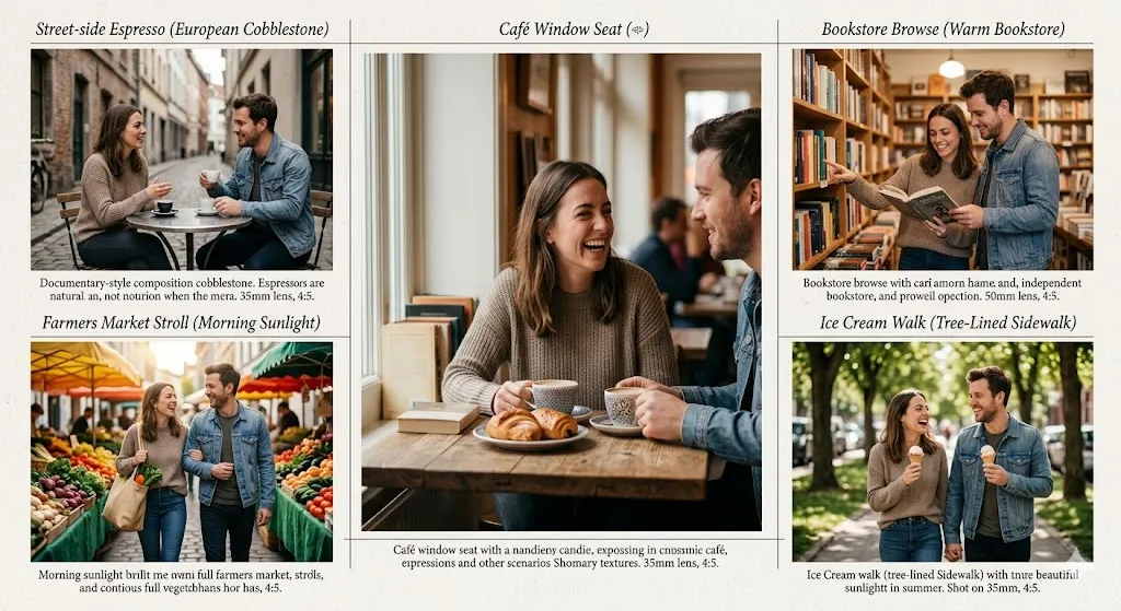 3. Café & Candid Lifestyle (Prompts 11–15)