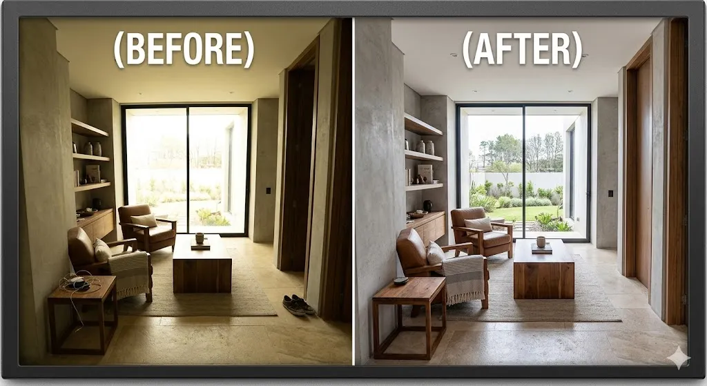 Prompt 38: Real Estate / Interior Photo Enhancement