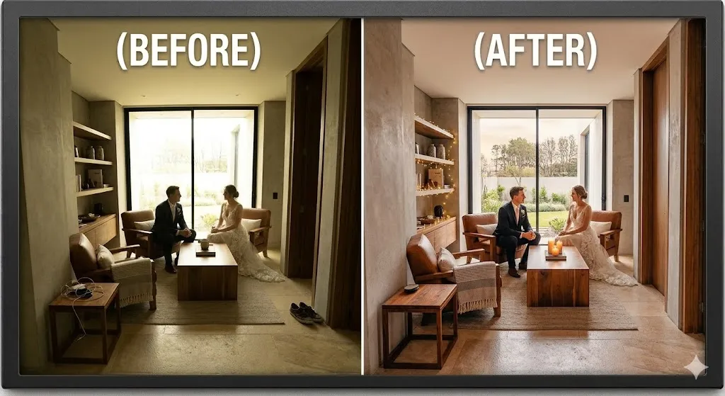 Prompt 39: Wedding Photo Color and Light Enhancement