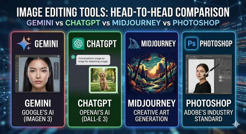 Gemini vs ChatGPT vs Midjourney vs Photoshop