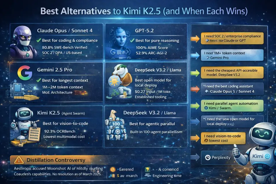Best Alternatives to Kimi K2.5 (and When Each Wins)