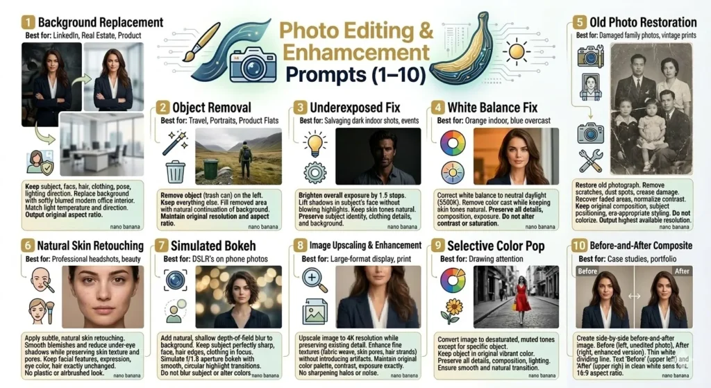 Photo Editing & Enhancement Prompts (1–10)