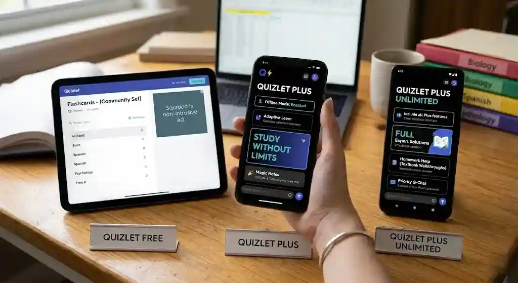 Quizlet Free vs Quizlet Plus vs Quizlet Plus Unlimited