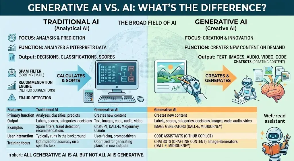 Generative AI vs AI: What's the Difference?