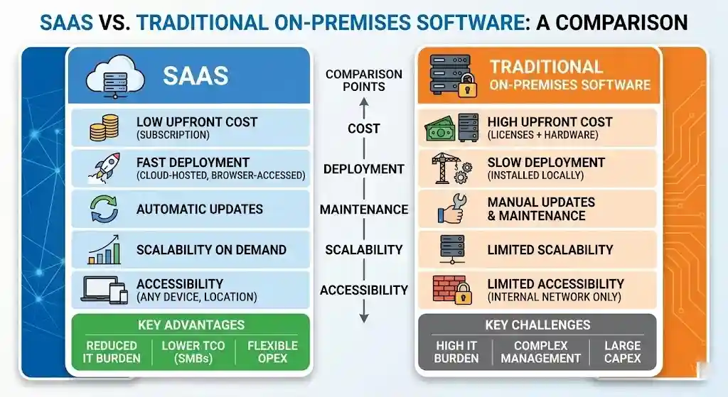 SaaS vs. Traditional On-Premises Software
