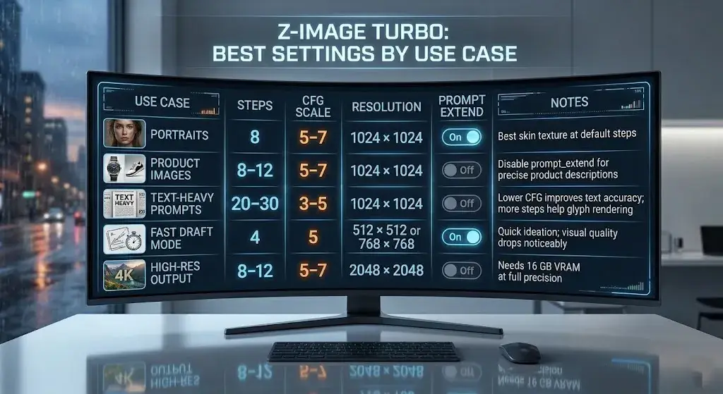 Best Settings by Use Case