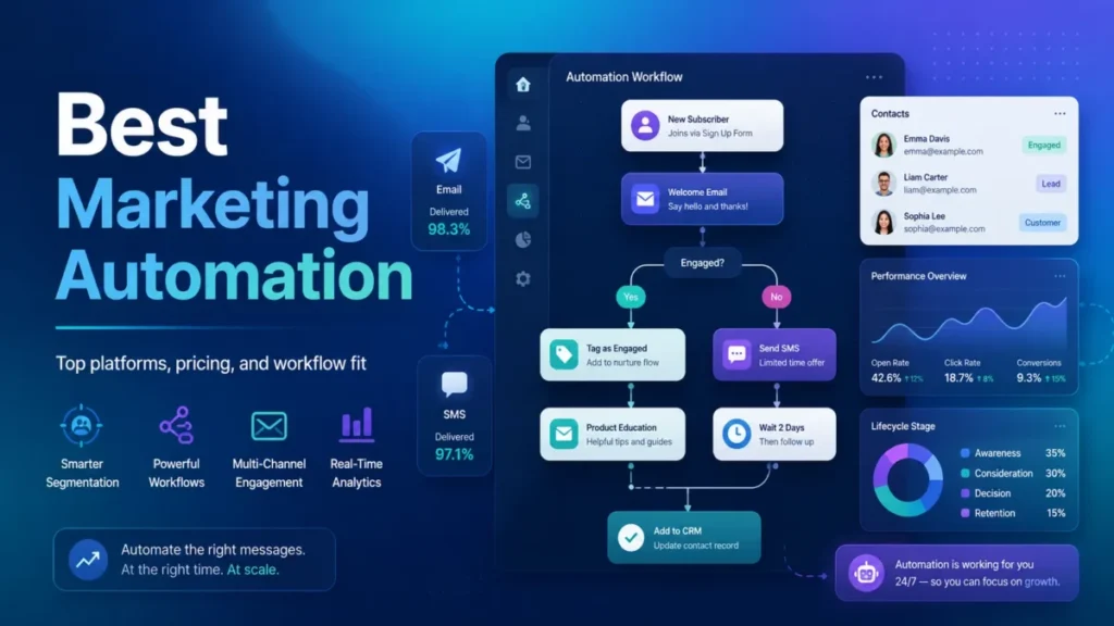 Best marketing automation platforms with workflow, CRM and analytics features