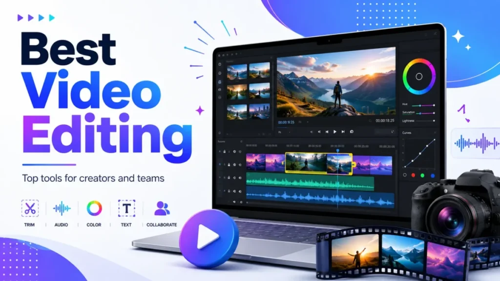 Best video editing software for 2026 with a professional editing timeline, color tools and creator workflow