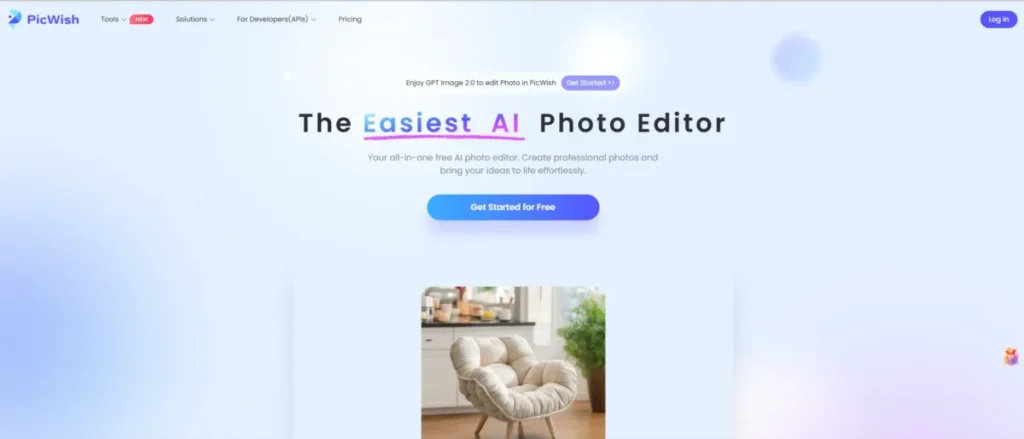 PicWish in the best free AI photo editor comparison for AI photo enhancement