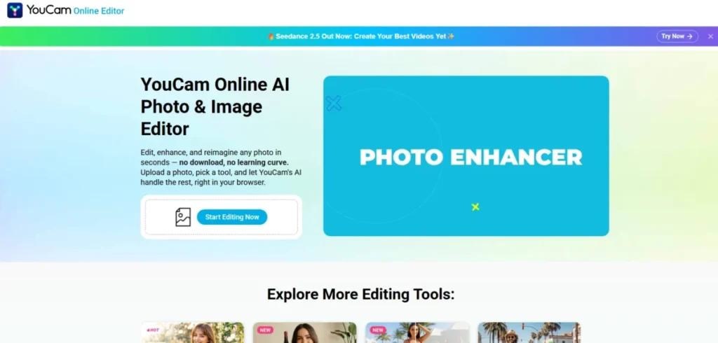 YouCam Online Editor in the best free AI photo editor comparison