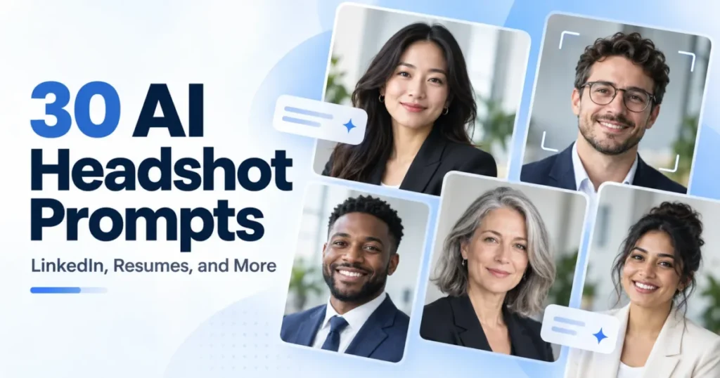 30 AI headshot prompts for LinkedIn, resumes, and professional profile photos