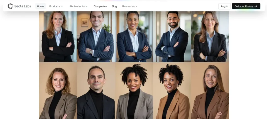 Secta Labs professional headshot examples in our best AI headshot generator comparison for business teams and personal branding