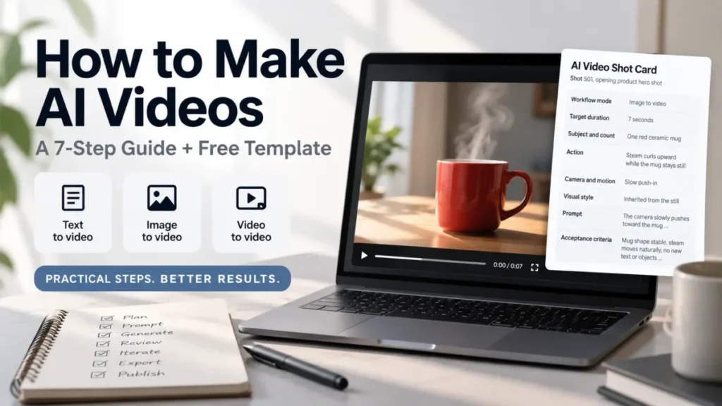 How to make AI videos step by step with text, image, and video workflows