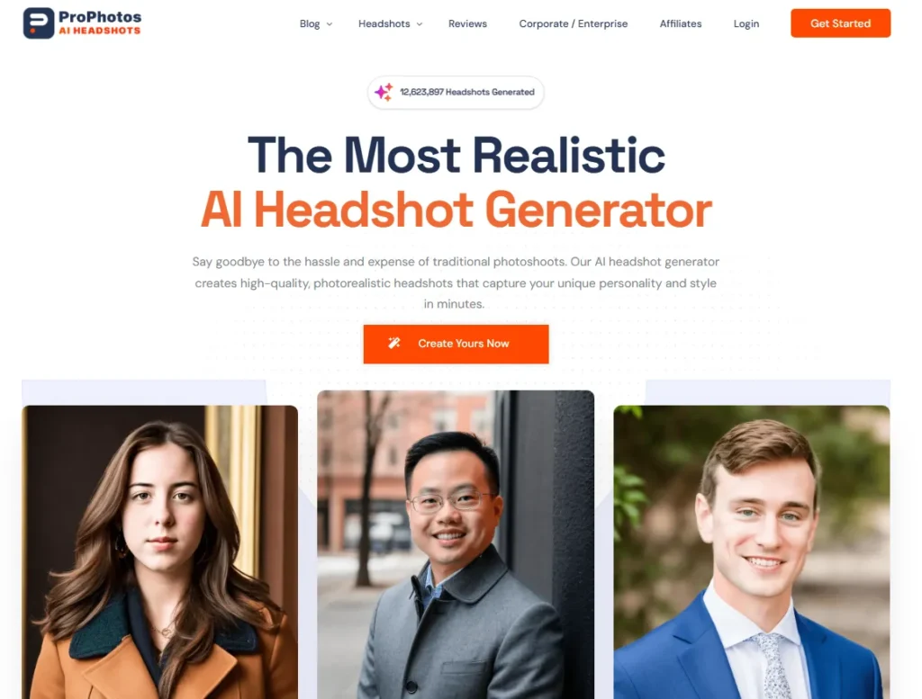 ProPhotos AI headshot examples in our best AI headshot generator comparison for realistic professional portraits