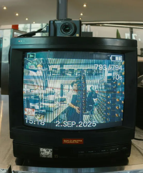 CCTV video surveillance displayed on a monitor with security camera footage