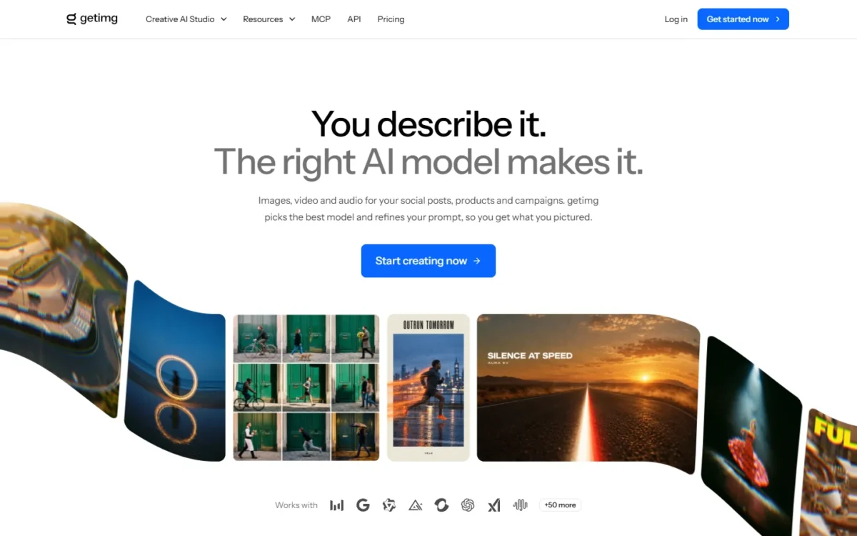 getimg.ai homepage, first screen