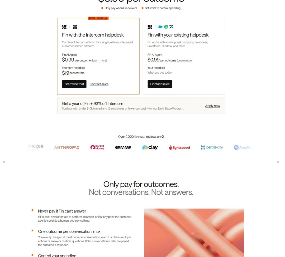 Fin pricing page