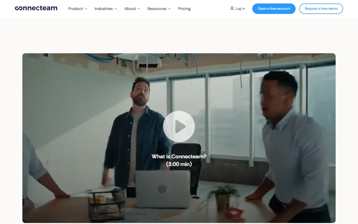 Connecteam homepage, first screen