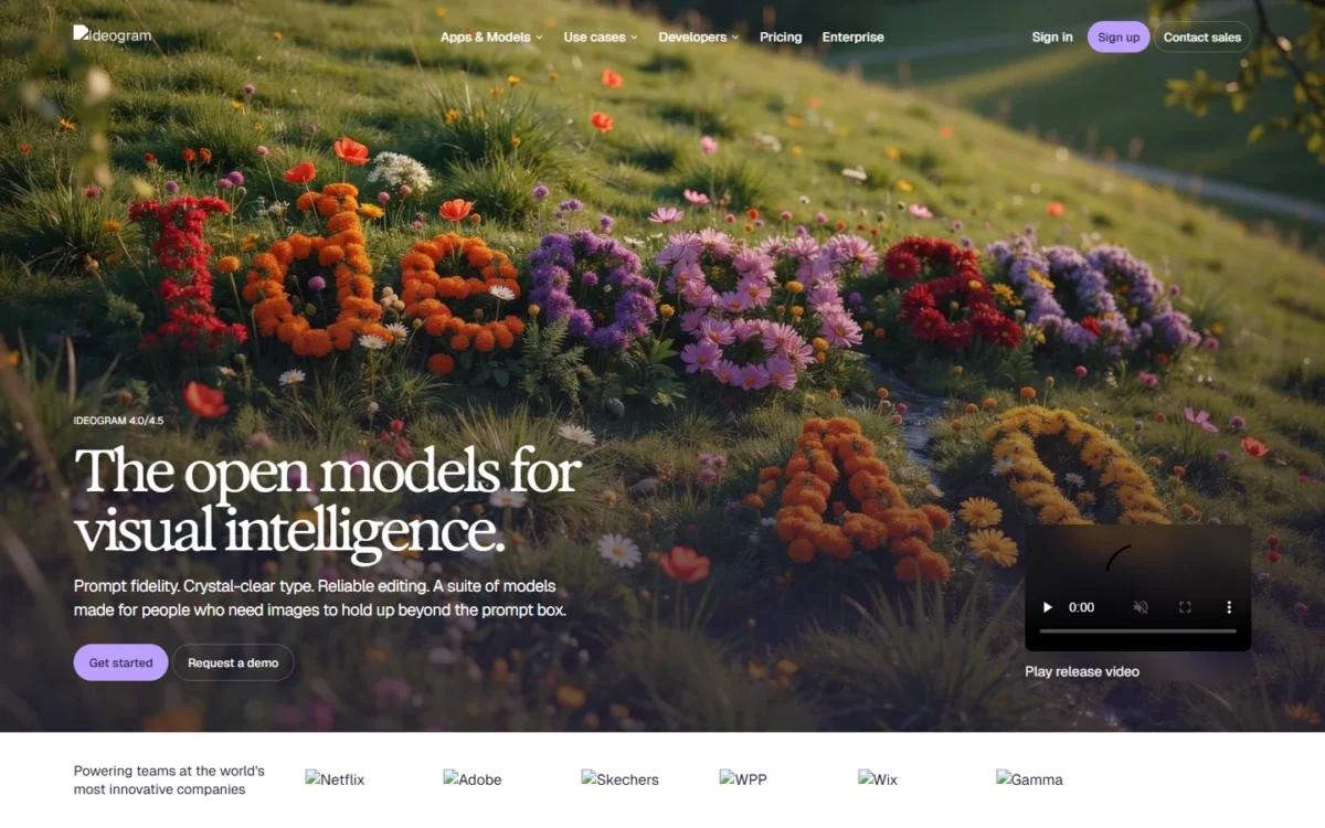 Ideogram homepage, first screen