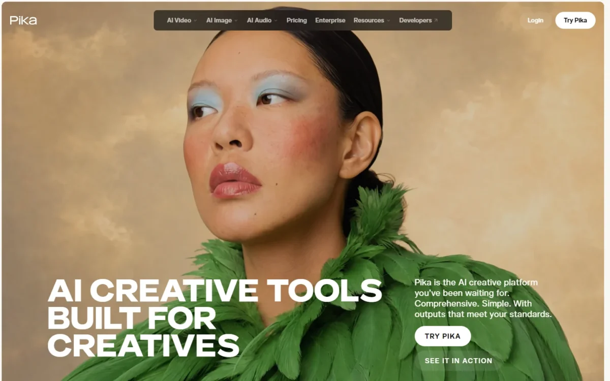 Pika homepage, first screen