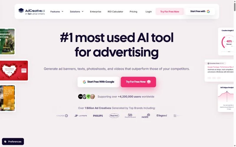 AdCreative.ai homepage
