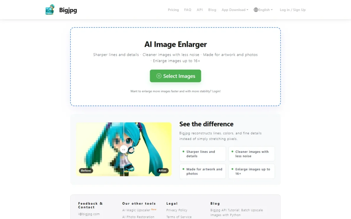Bigjpg homepage