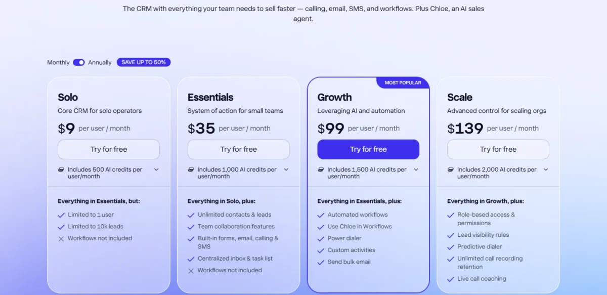 Close pricing page