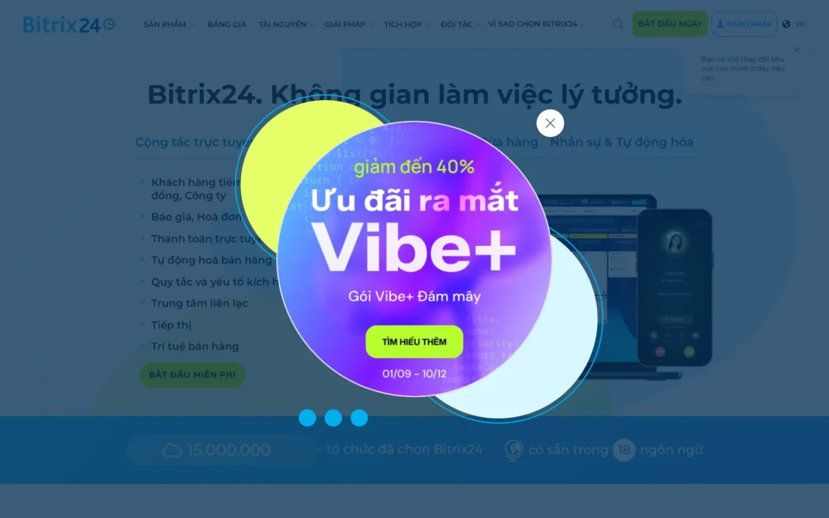 Bitrix24 homepage