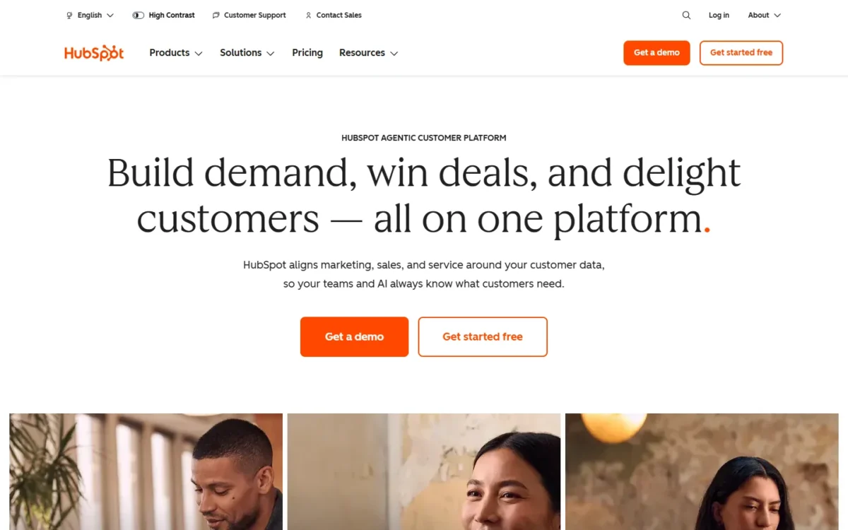 HubSpot homepage