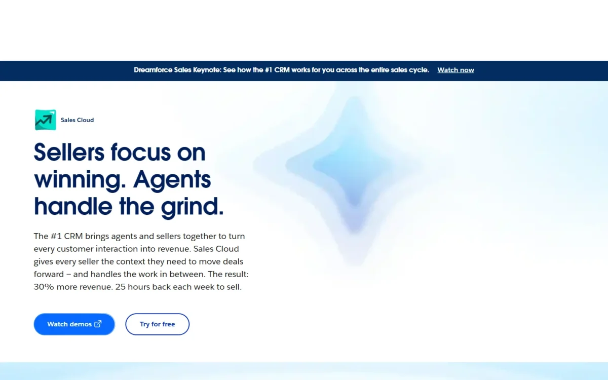 Salesforce Sales Cloud homepage