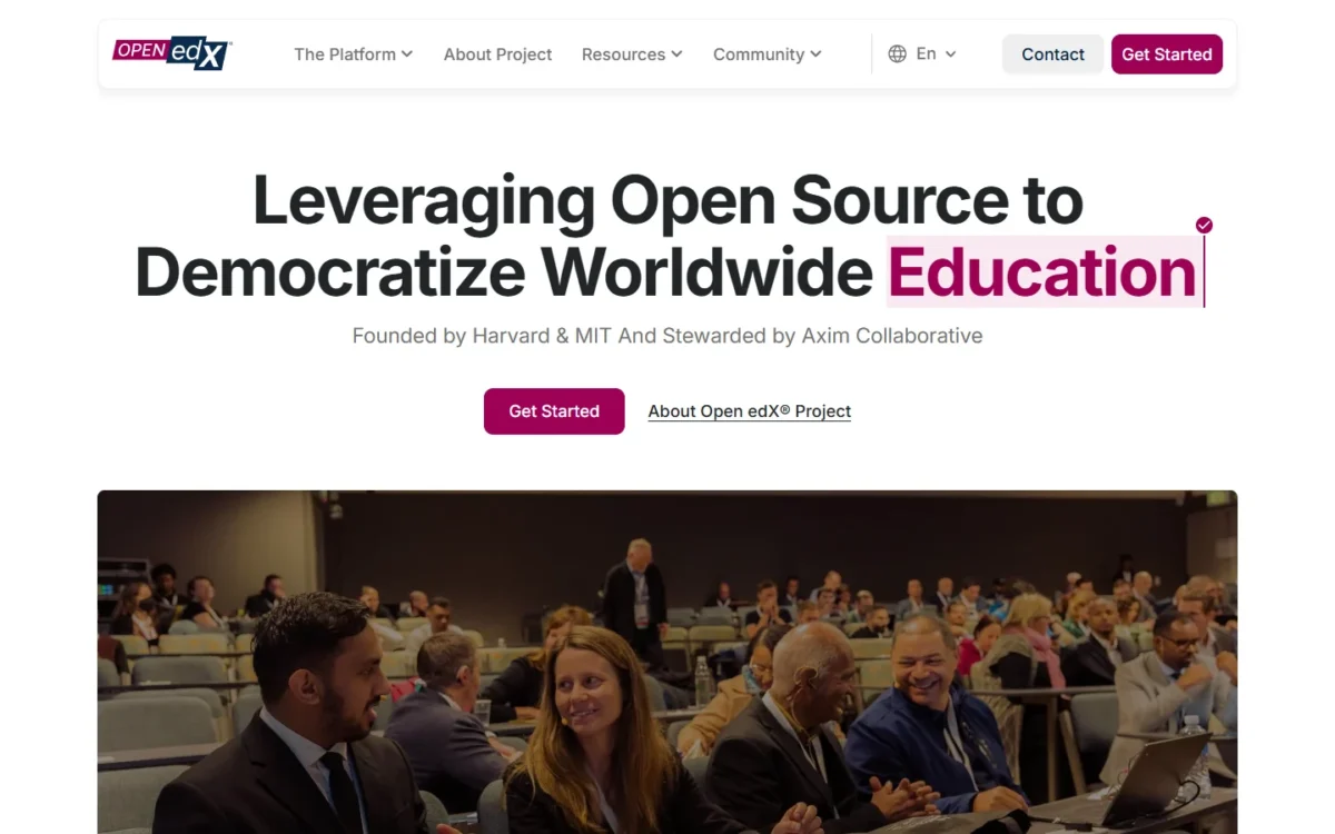 Open edX homepage, first screen