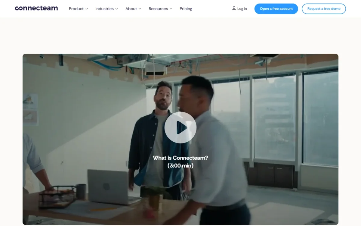Connecteam homepage, first screen