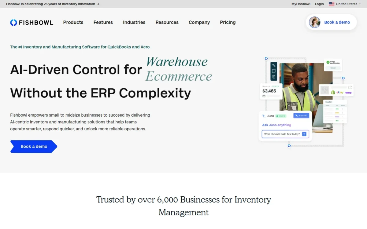 Fishbowl homepage, first screen
