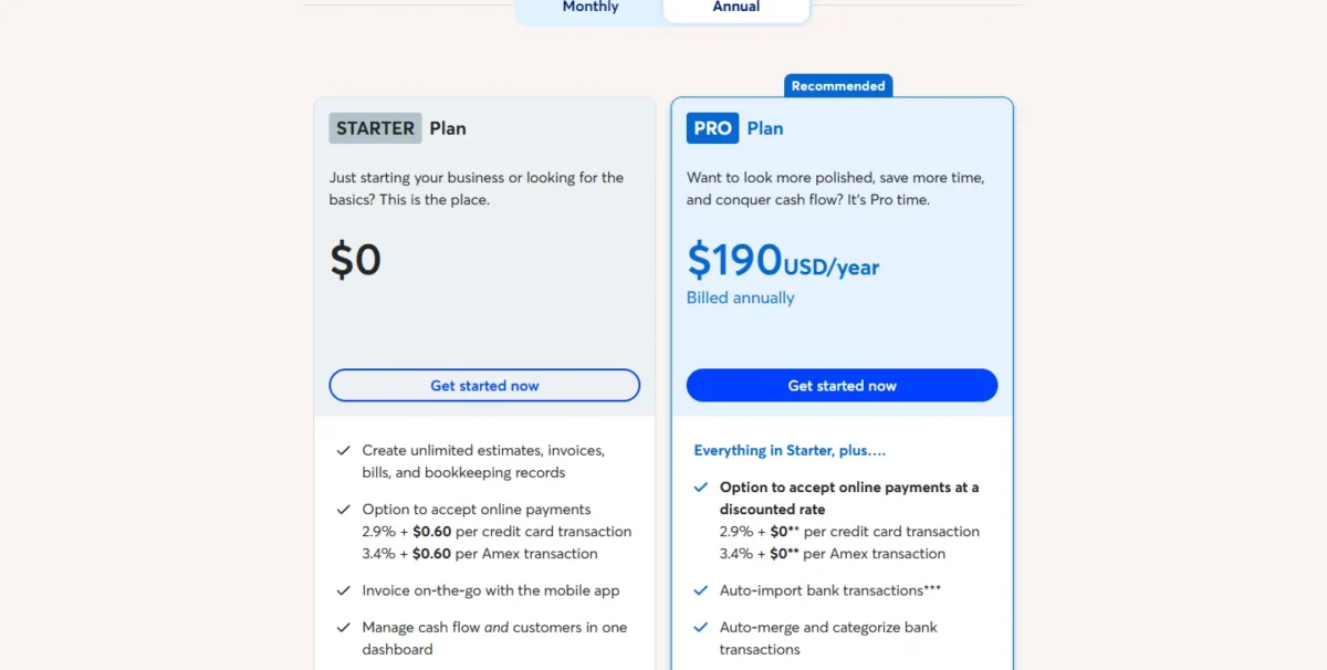 Wave pricing page