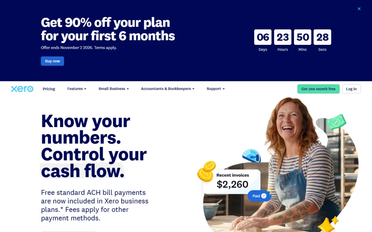 Xero homepage