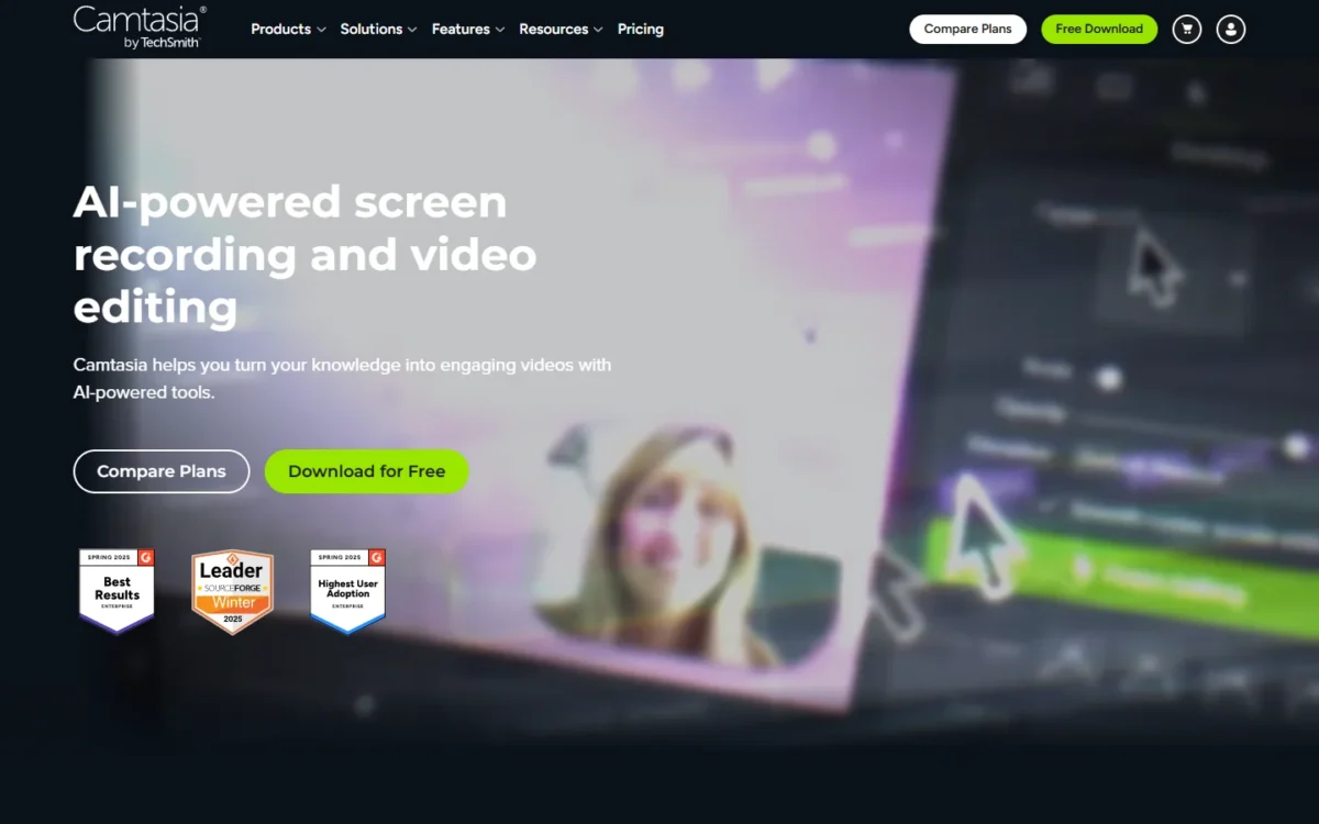Camtasia homepage