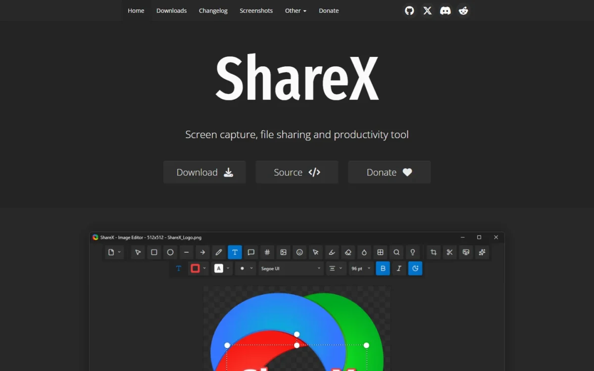 ShareX homepage