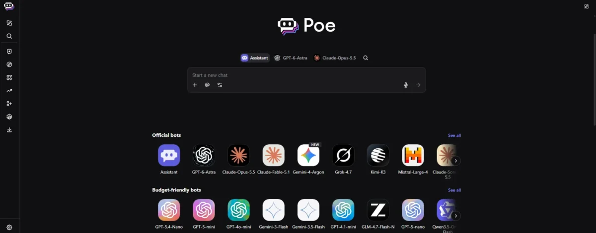 Poe homepage