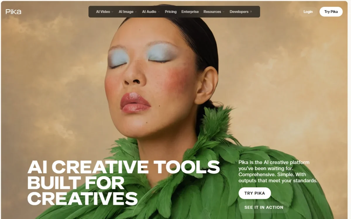 Pika homepage, first screen