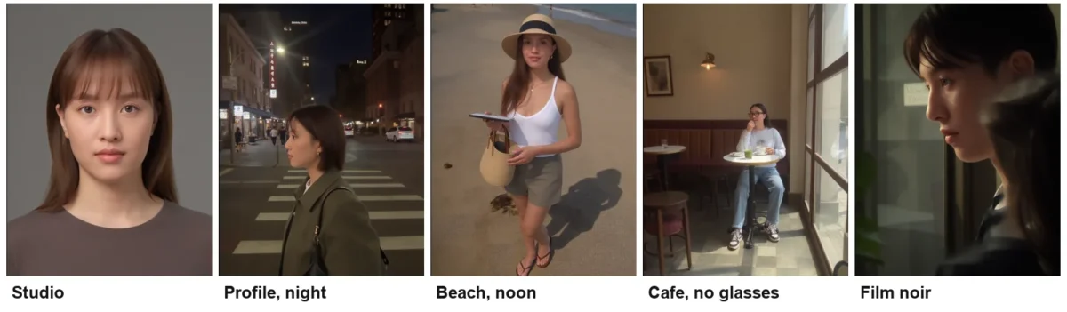A Soul ID character trained on one photo of the author produced five images, none of which matched the author